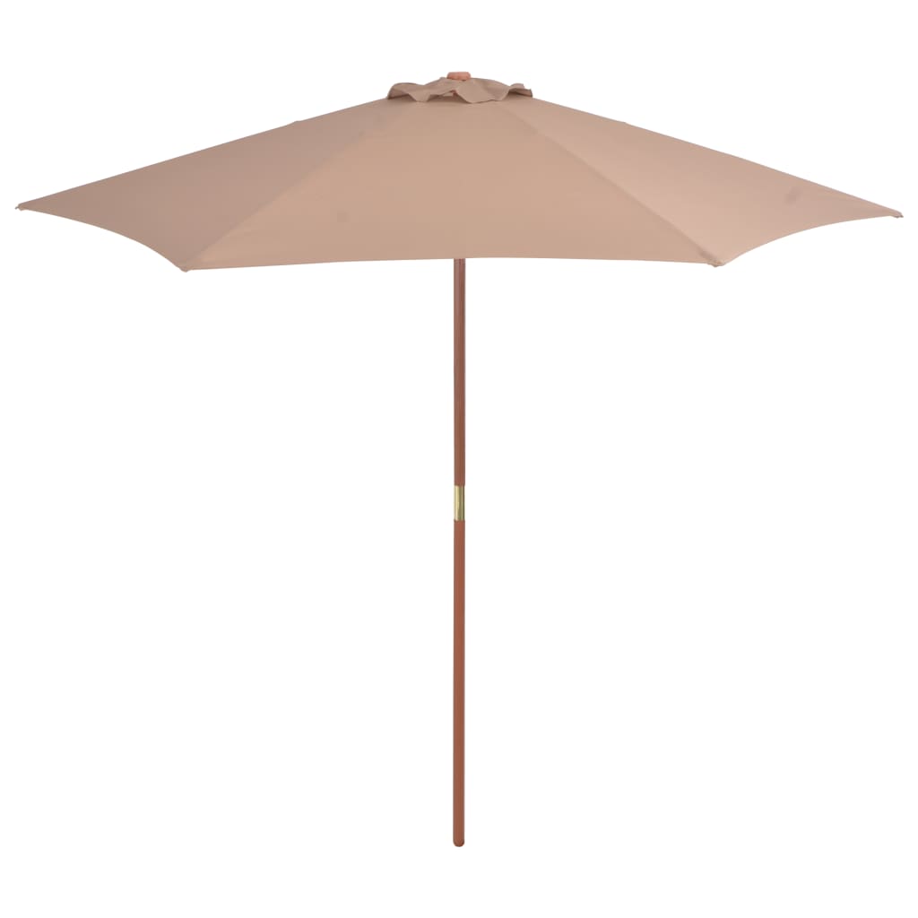 Parasol avec mât en bois 270 cm taupe