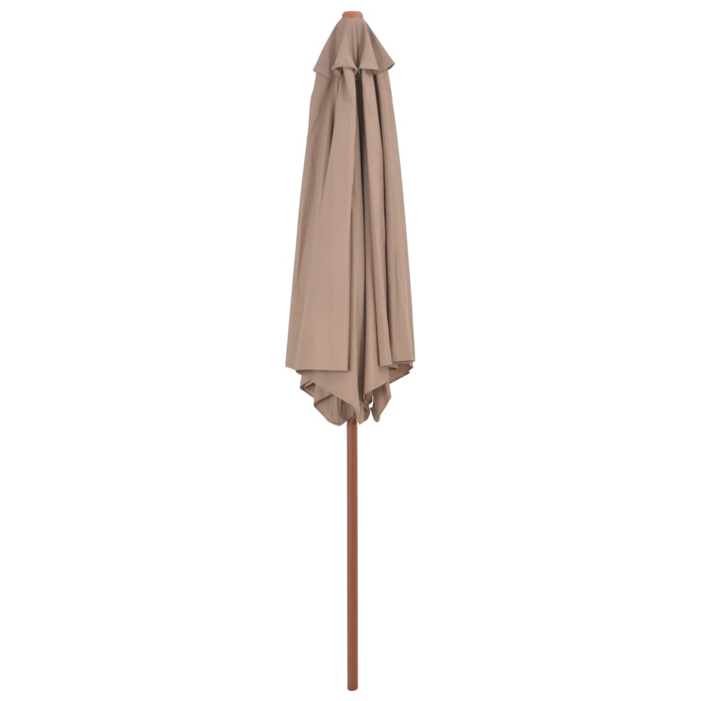 Parasol avec mât en bois 270 cm taupe