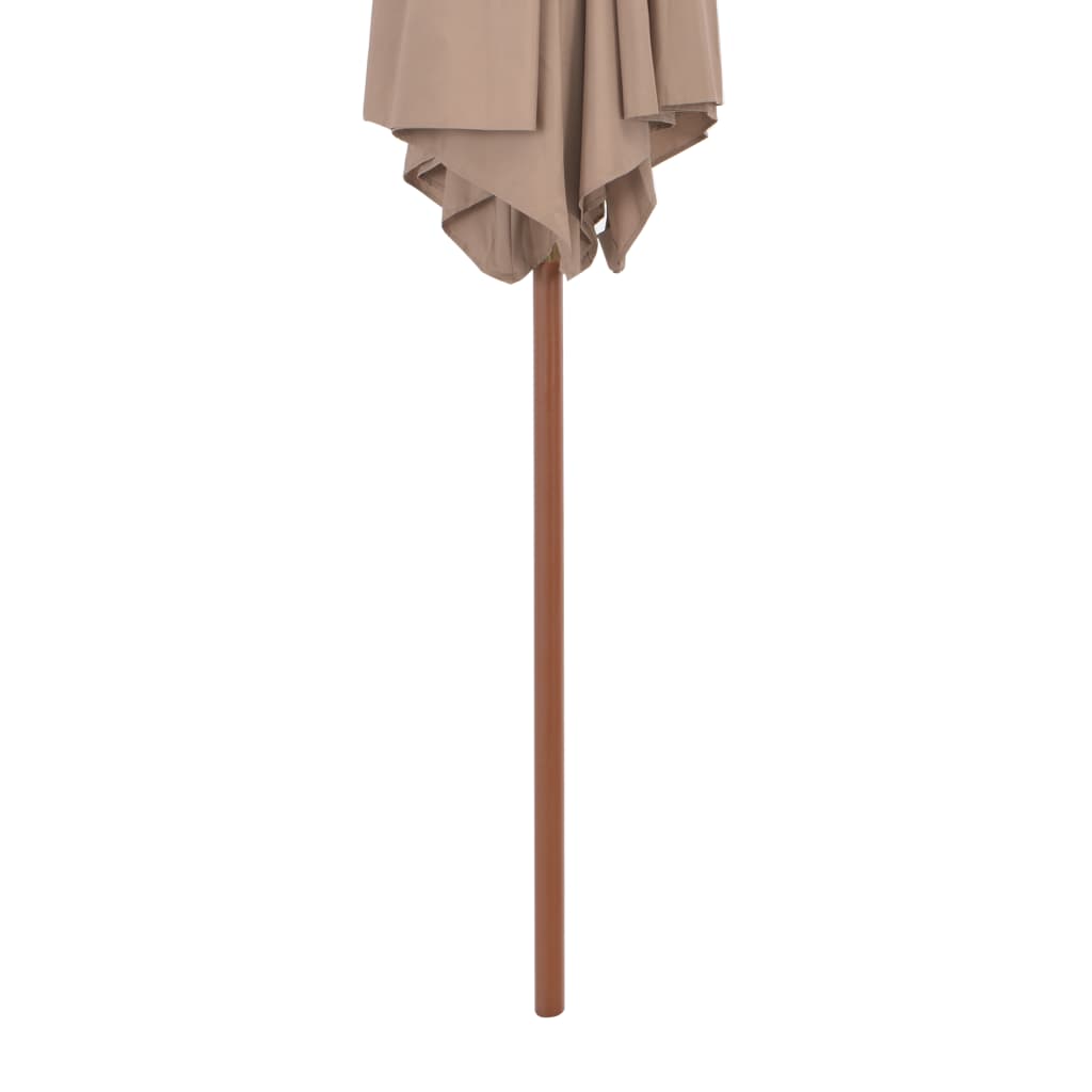 Parasol avec mât en bois 270 cm taupe