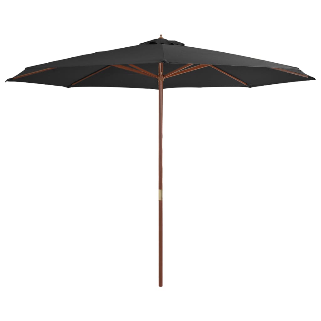 Parasol avec poteau en bois 350 cm anthracite