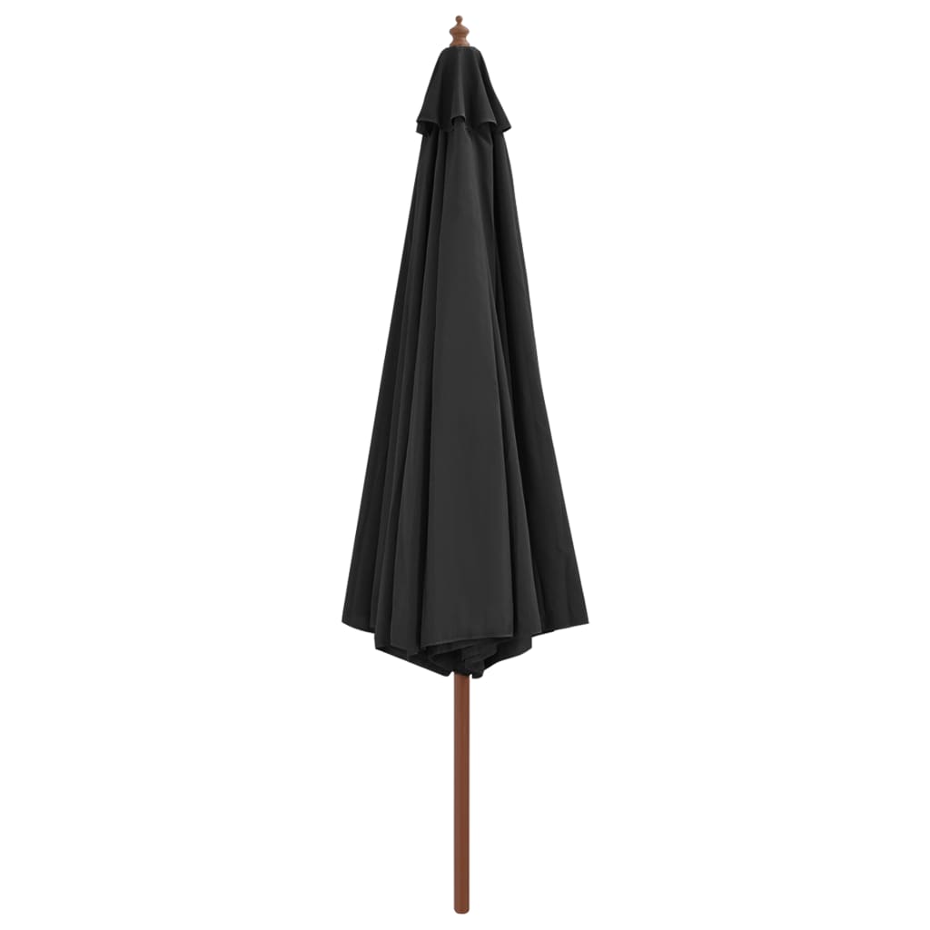 Parasol avec poteau en bois 350 cm anthracite