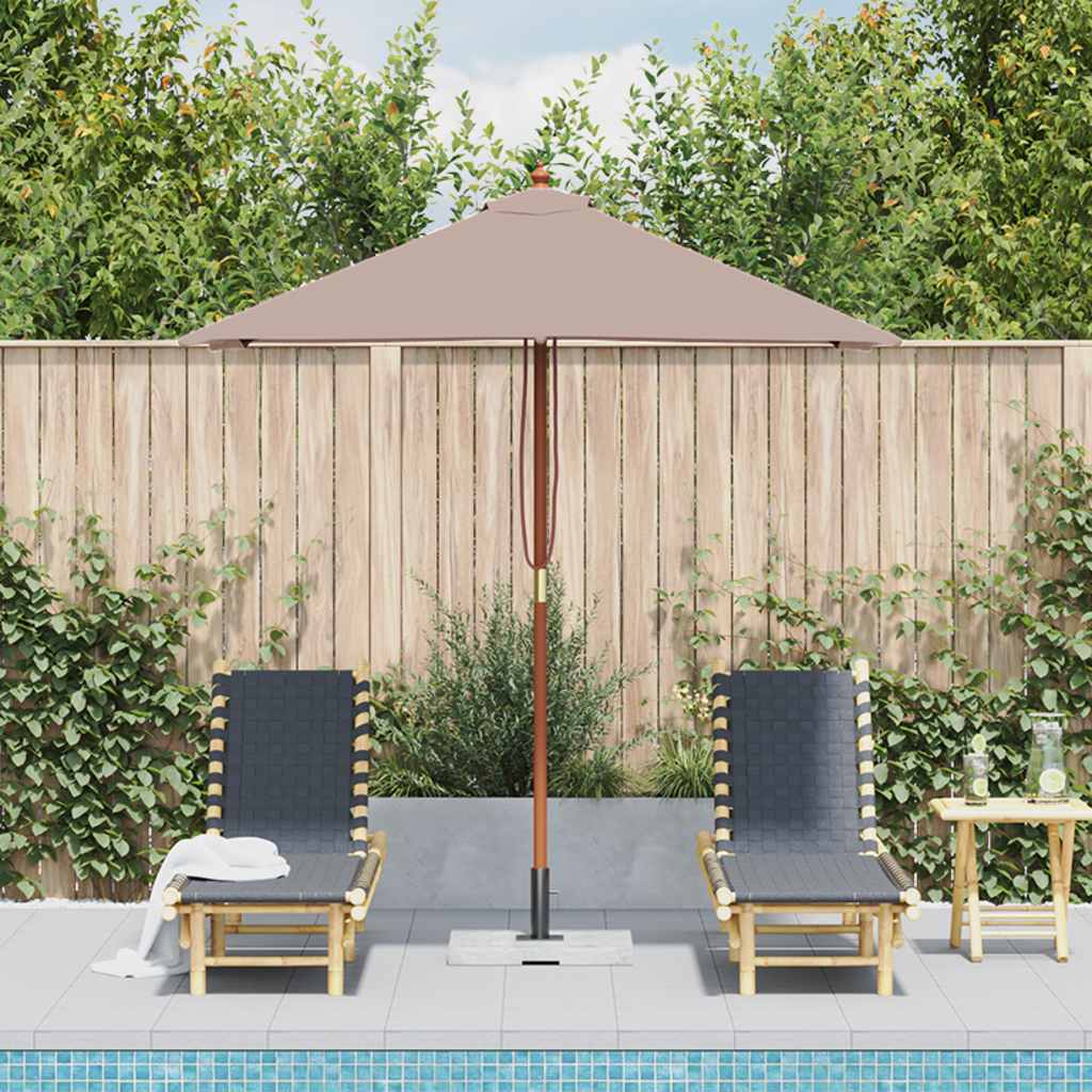 Sonnenschirm mit Holz-Mast 150x200 cm Taupe