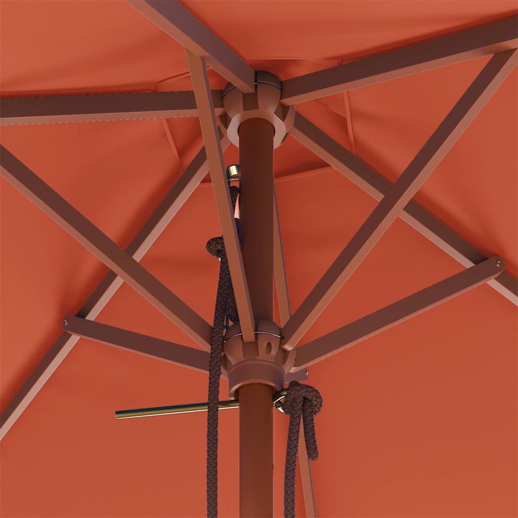 Sonnenschirm mit Holz-Mast 150x200 cm Terrakotta
