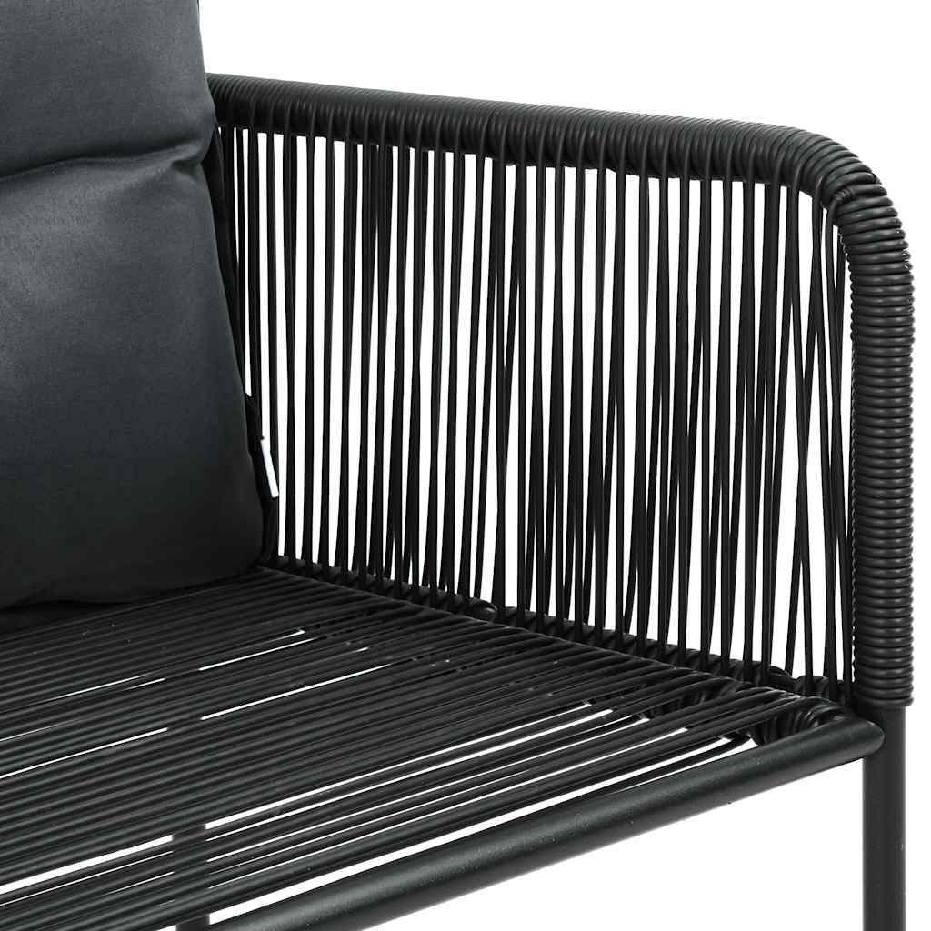 Gartenstühle 2 Stk. mit Polstern Poly Rattan Schwarz