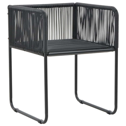 Gartenstühle 2 Stk. mit Polstern Poly Rattan Schwarz