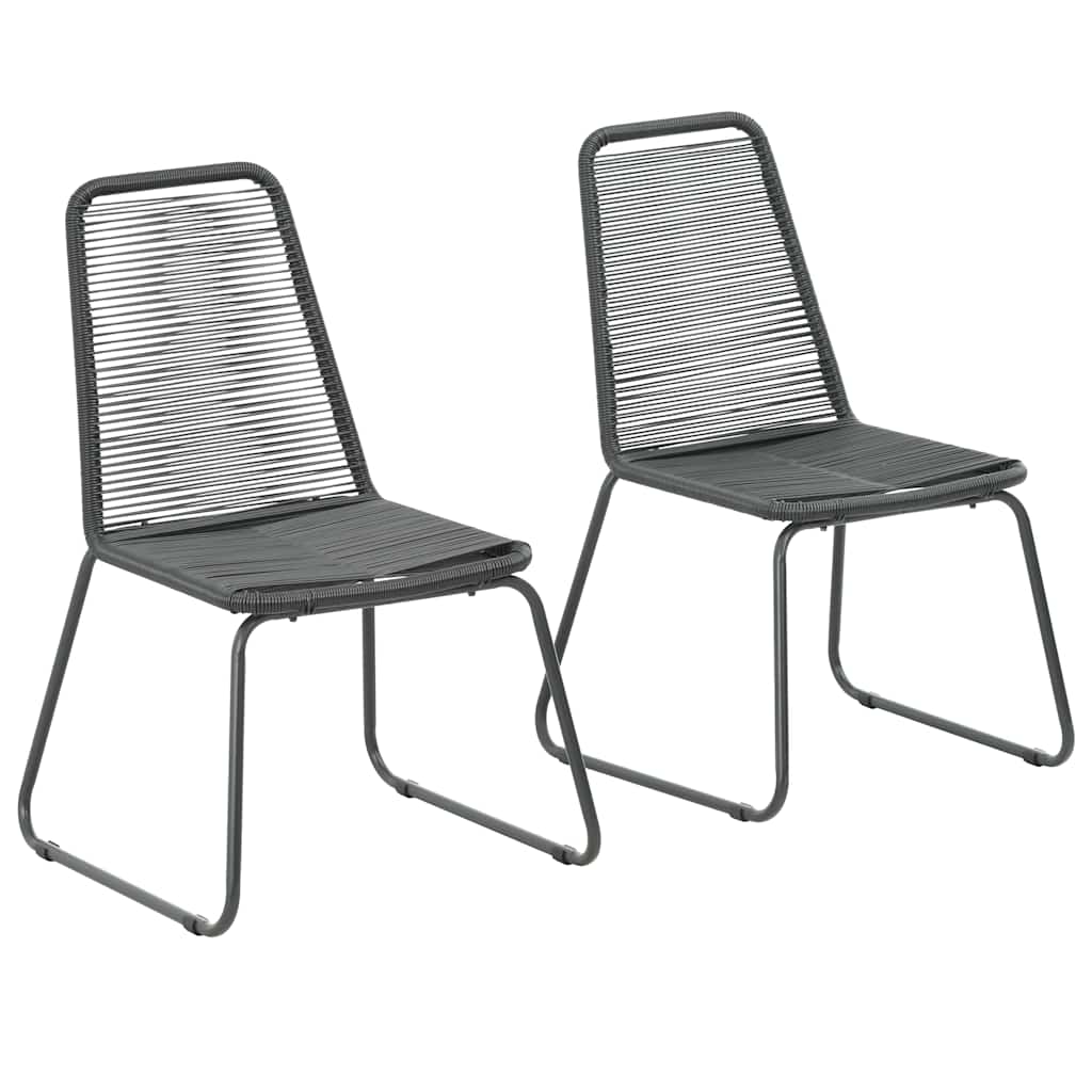 Gartenstühle 2 Stk. Poly Rattan Schwarz