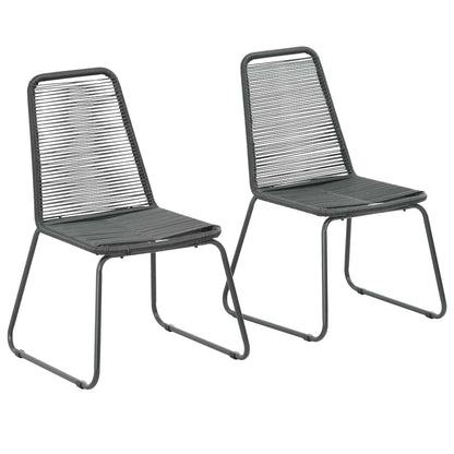 Gartenstühle 2 Stk. Poly Rattan Schwarz