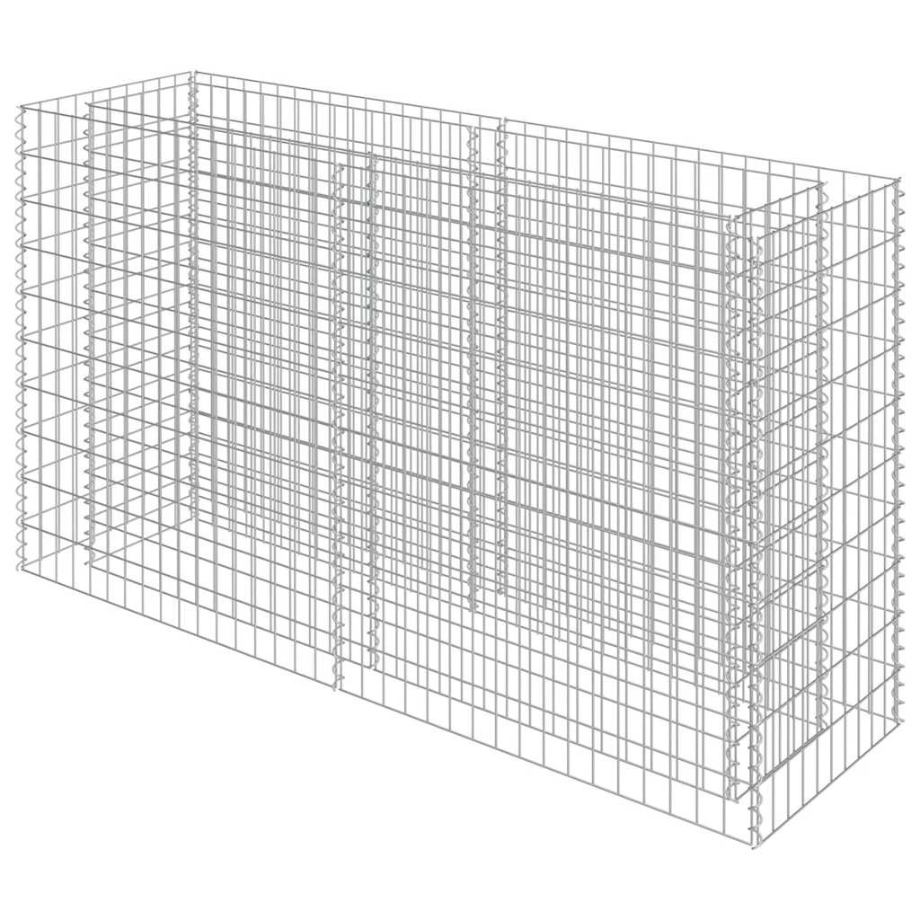 Gabionen-Hochbeet Verzinkter Stahl 180×50×100 cm