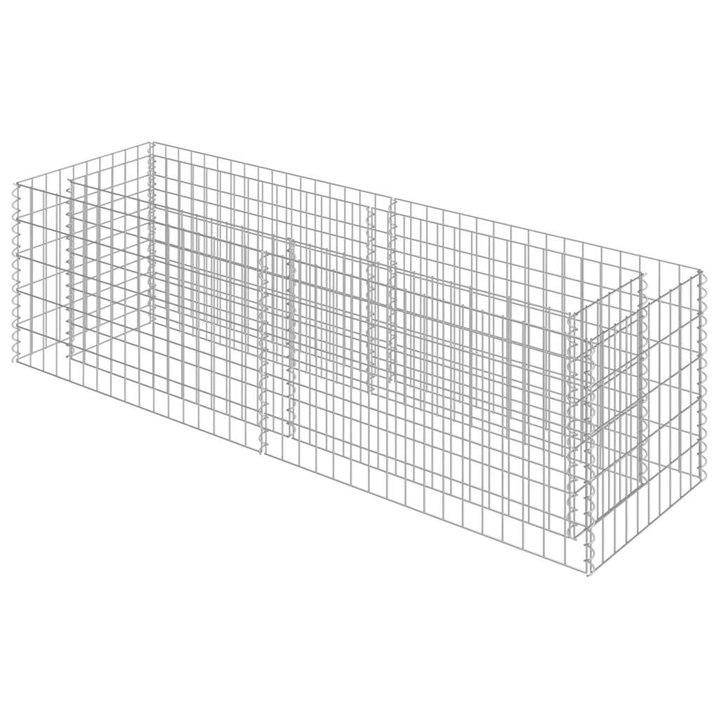 Gabionen-Hochbeet Verzinkter Stahl 180×50×50 cm
