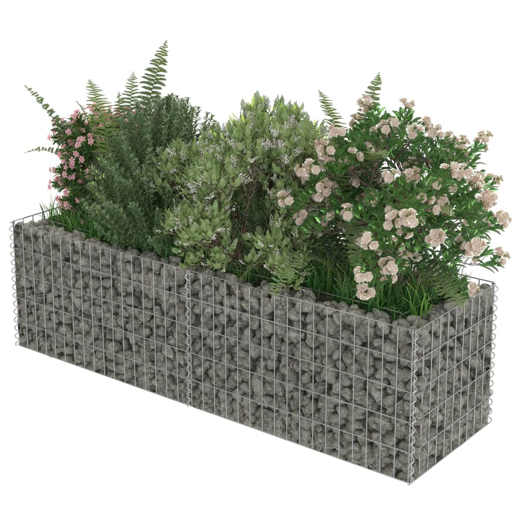Gabionen-Hochbeet Verzinkter Stahl 180×50×50 cm