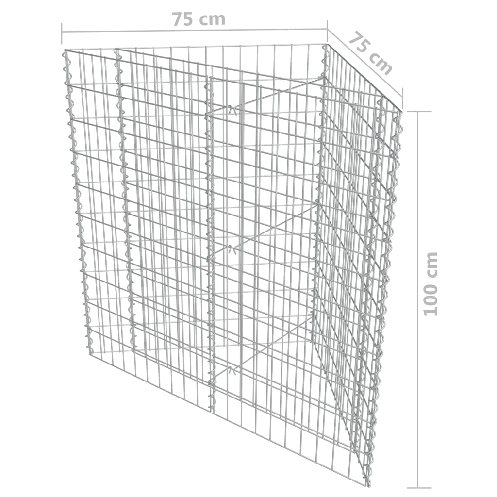 Gabionen-Hochbeet Verzinkter Stahl 75×75×100 cm