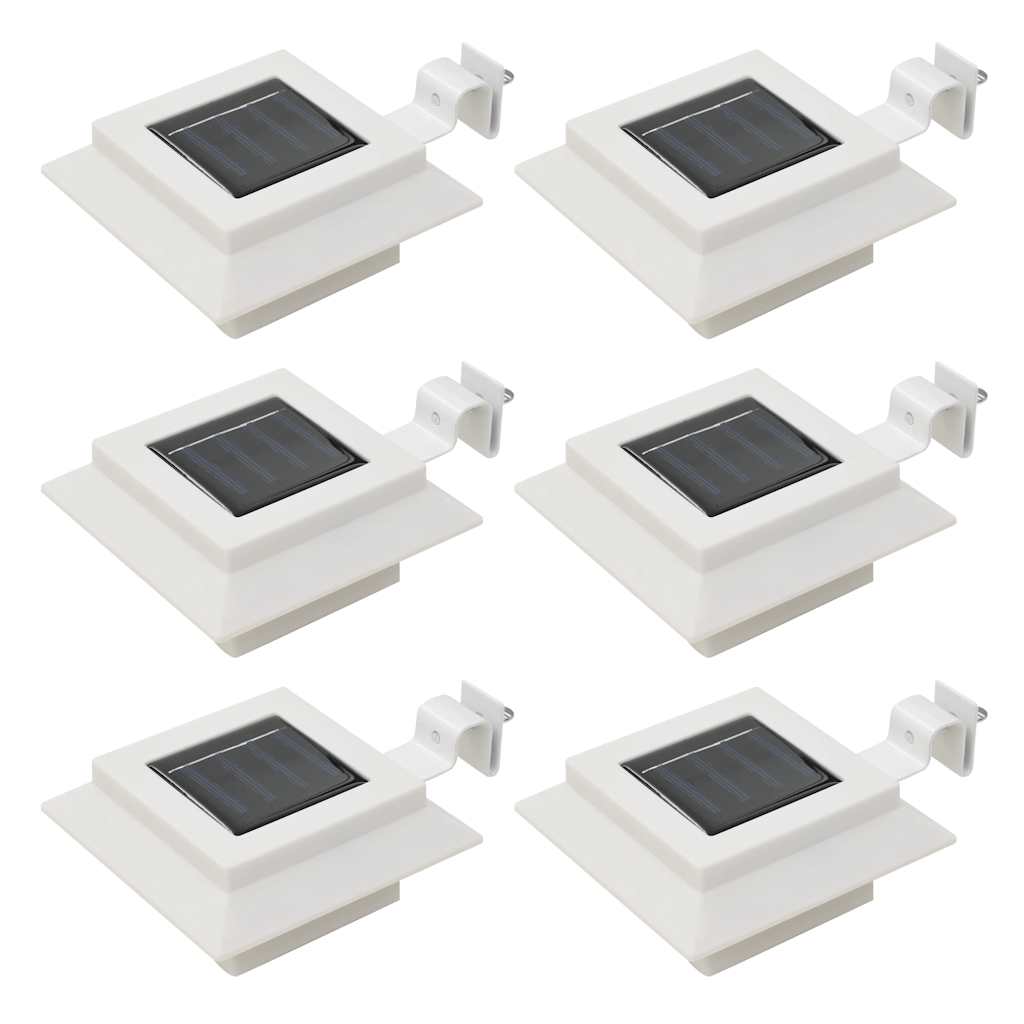 Outdoor Solarleuchten 6 Stück LED Quadratisch 12 cm Weiß
