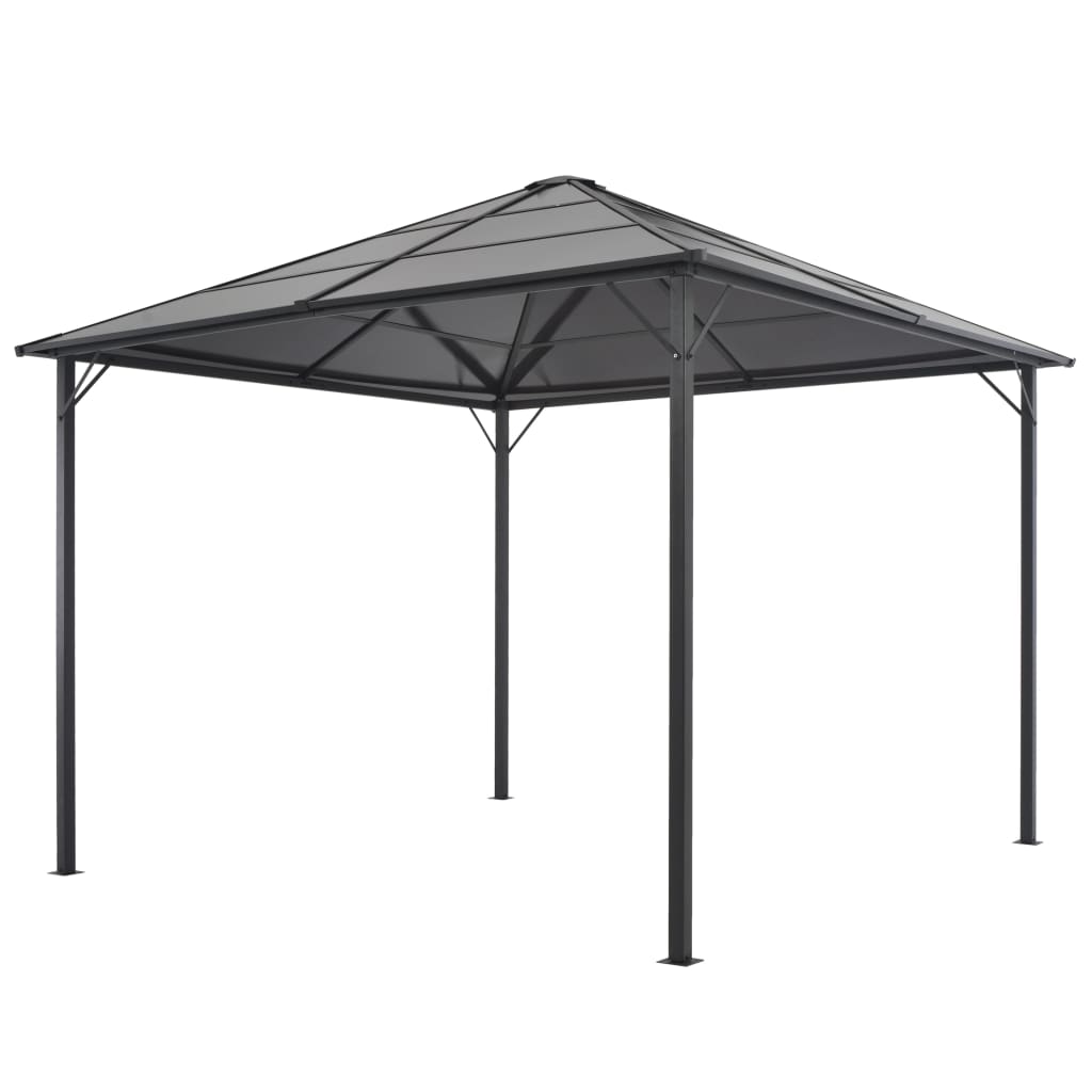 Gartenpavillon mit Dach Aluminium 3×3 m Anthrazit