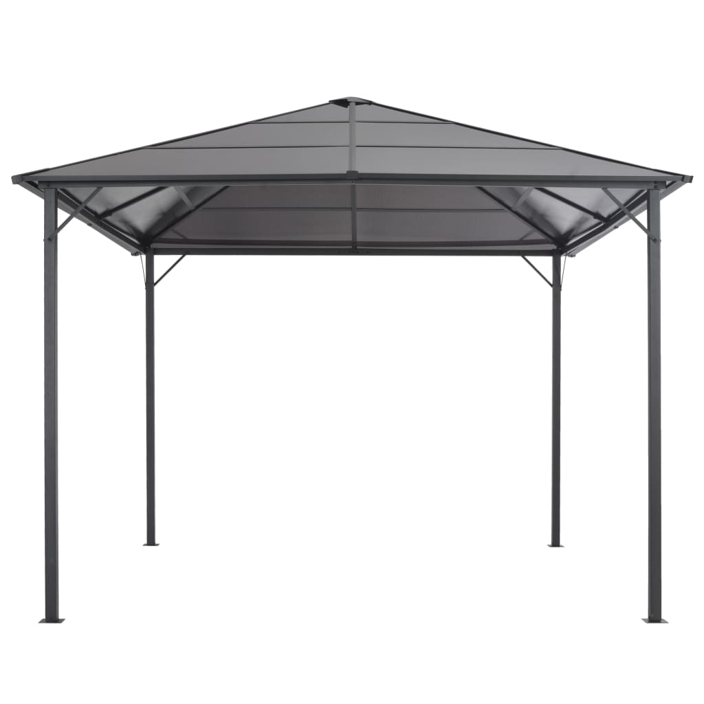 Gartenpavillon mit Dach Aluminium 3×3 m Anthrazit