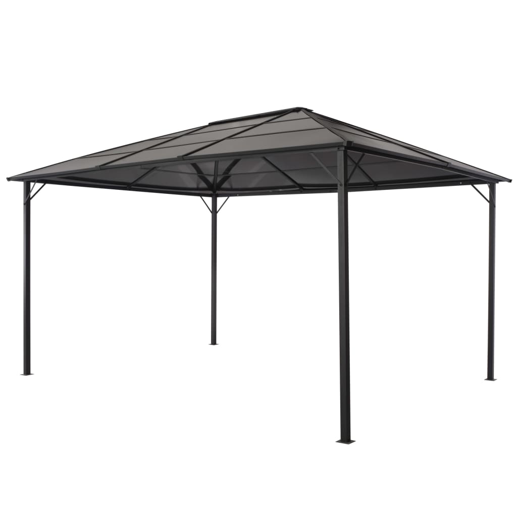 Pavillon de jardin avec toit aluminium 4×3×2,6 m noir