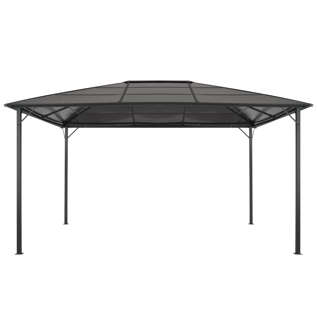 Pavillon de jardin avec toit aluminium 4×3×2,6 m noir