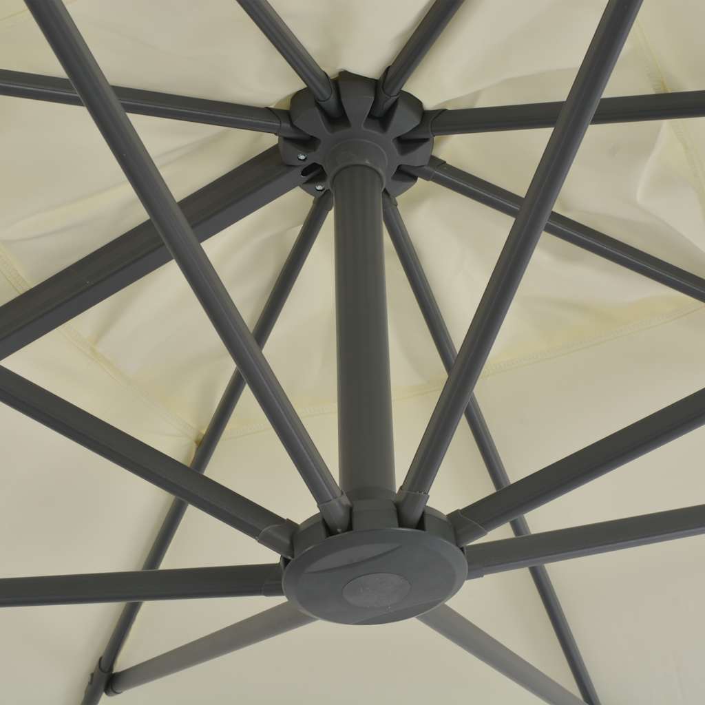 Ampelschirm mit Aluminiummast 300 x 300 cm Sand