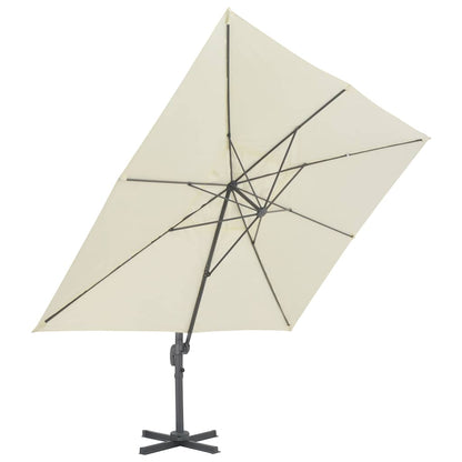 Ampelschirm mit Aluminiummast 400 x 300 cm Sand