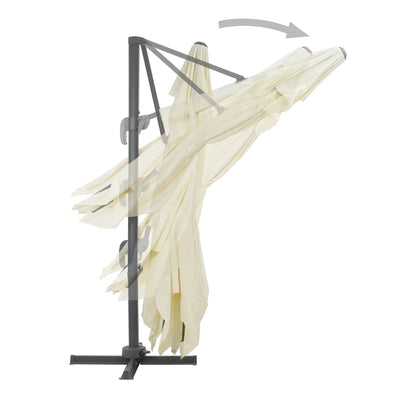 Ampelschirm mit Aluminiummast 400 x 300 cm Sand
