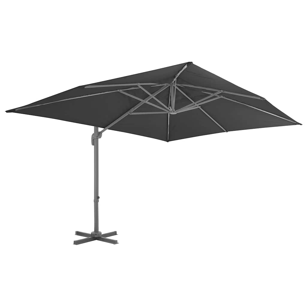 Ampelschirm mit Aluminiummast 400 x 300 cm Anthrazit