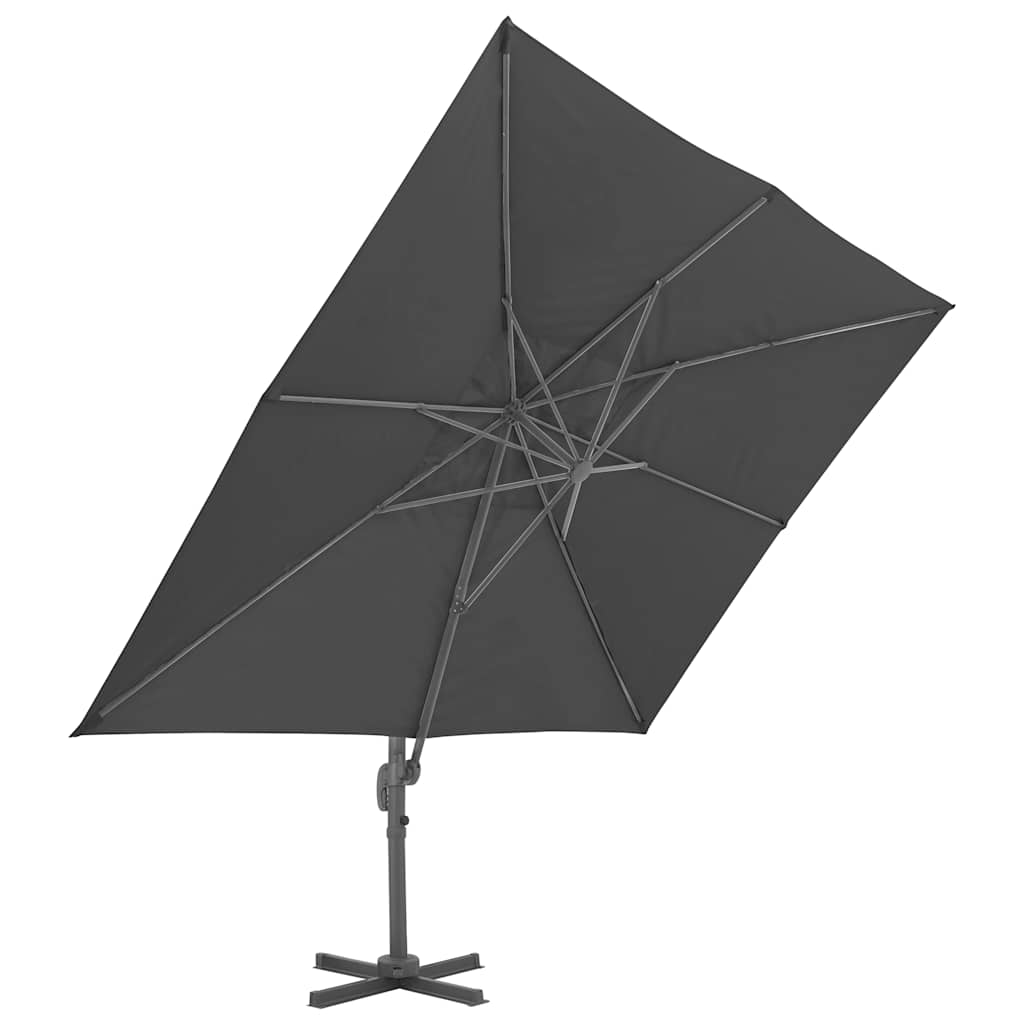 Ampelschirm mit Aluminiummast 400 x 300 cm Anthrazit