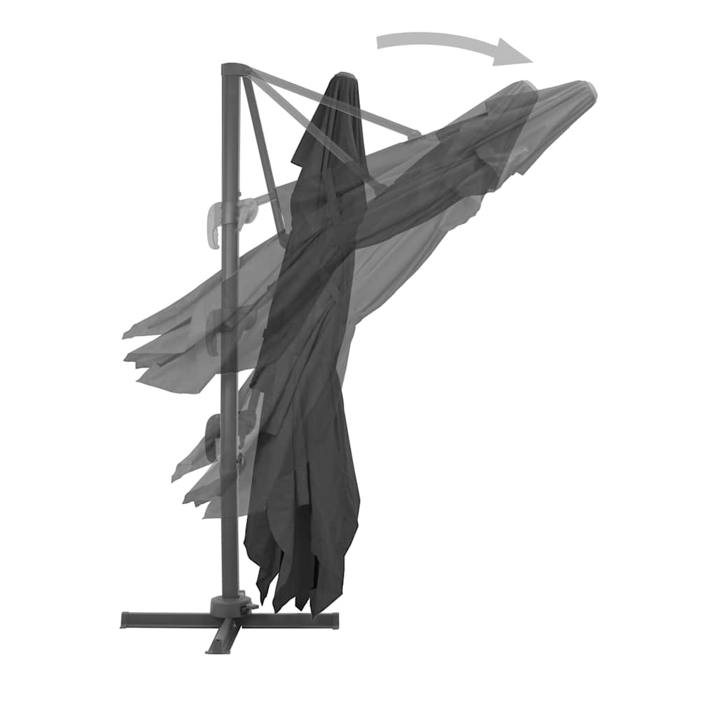 Ampelschirm mit Aluminiummast 400 x 300 cm Anthrazit