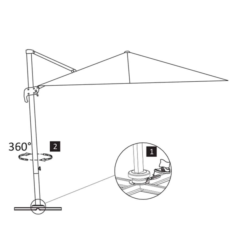 Ampelschirm mit Aluminiummast 400 x 300 cm Anthrazit