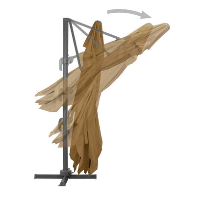 Ampelschirm mit Aluminiummast 400 x 300 cm Taupe