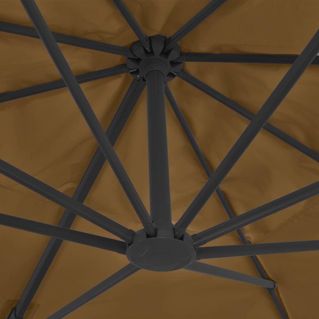 Ampelschirm mit Aluminiummast 400 x 300 cm Taupe