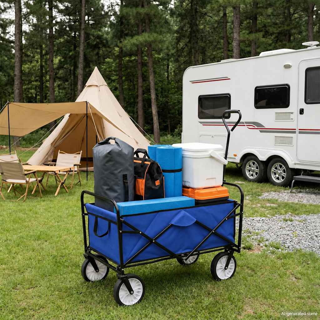 Klappbarer Handwagen Stahl Blau