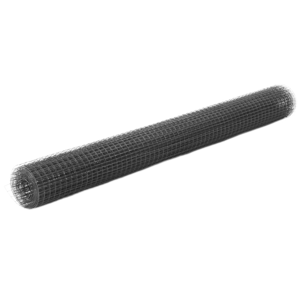 Drahtzaun Stahl mit PVC-Beschichtung 10x1,5 m Grau