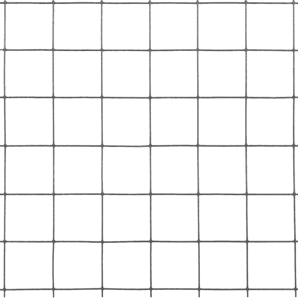 Drahtzaun Stahl mit PVC-Beschichtung 25x1,5 m Grau