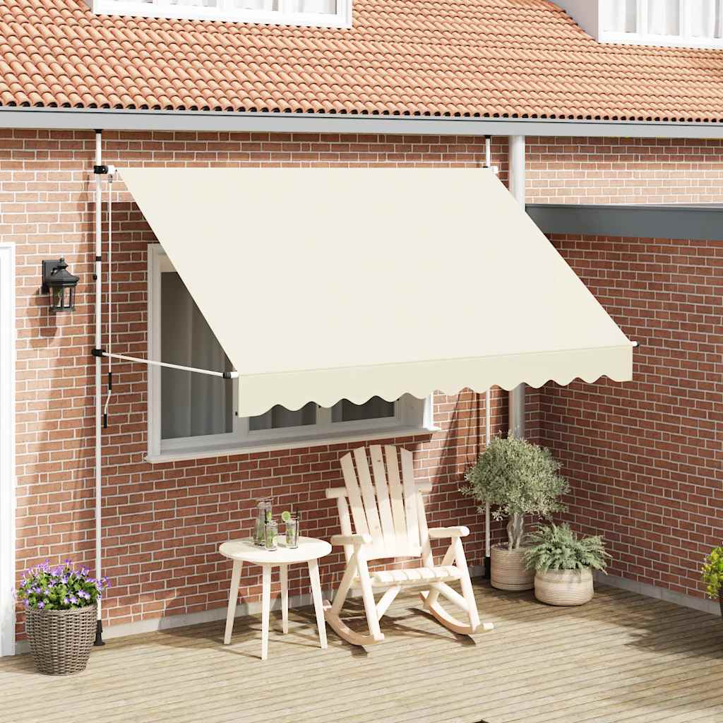 Einziehbare Markise Handbetrieben 300 cm Cremeweiß