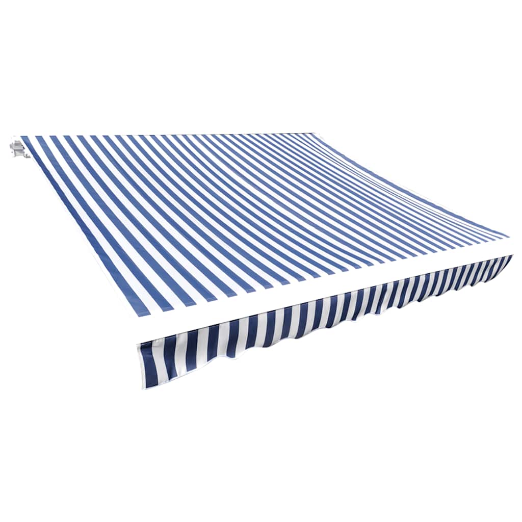 Ersatzstoff für Markise Blau und Weiß 350x250 cm Polyester