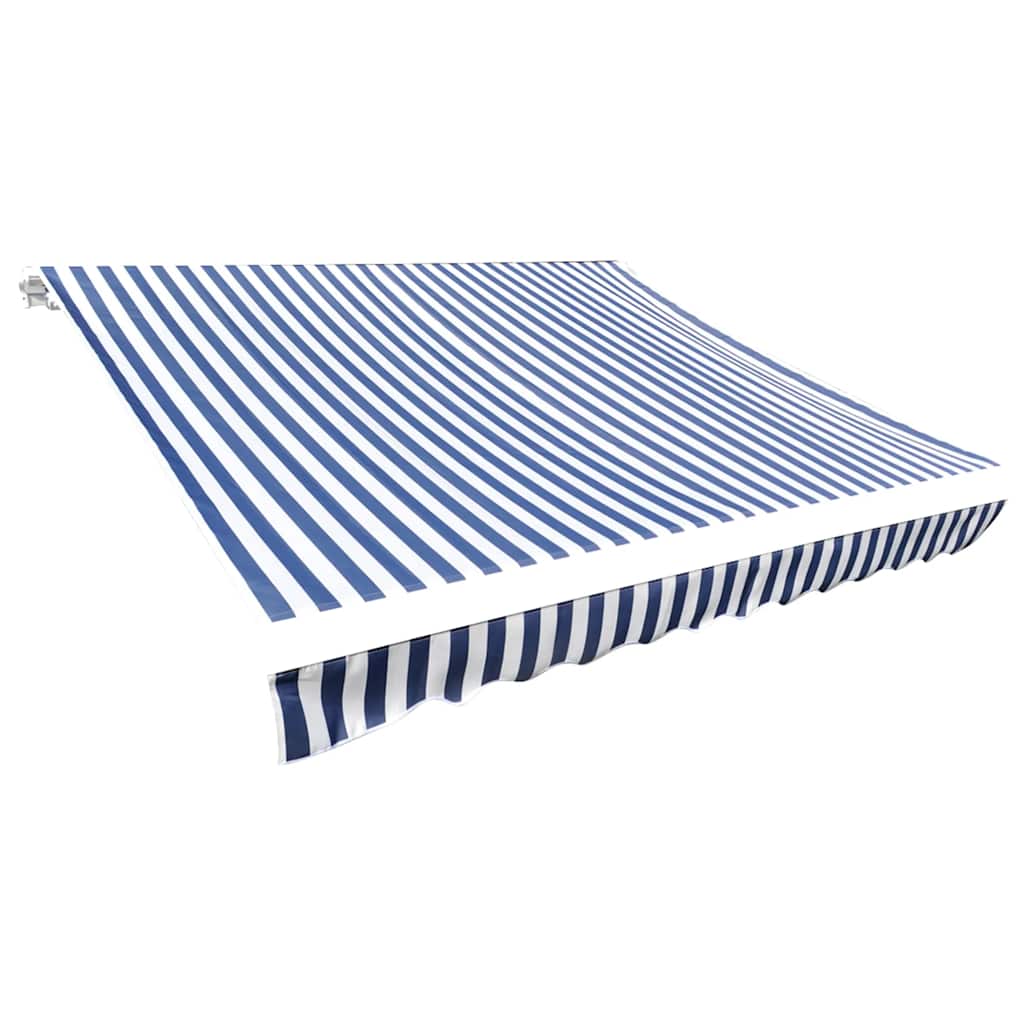 Ersatzstoff für Markise Blau und Weiß 500x300 cm Polyester