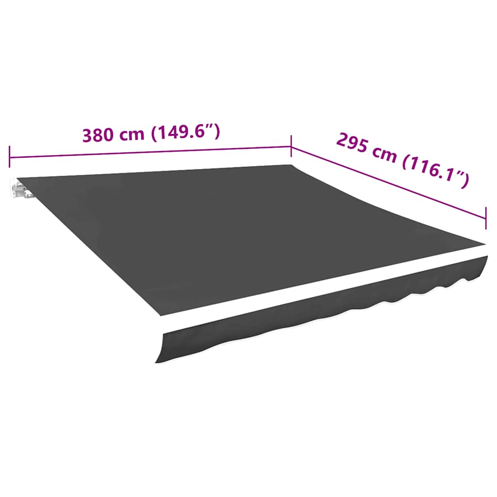 Markisenbespannung Canvas Anthrazit 4x3 m