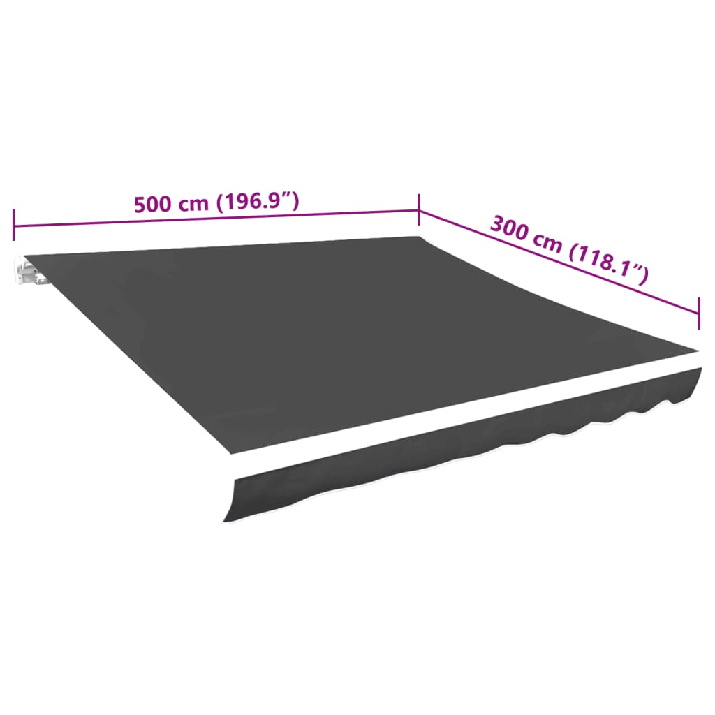 Markisenbespannung Canvas Anthrazit 5x3 m