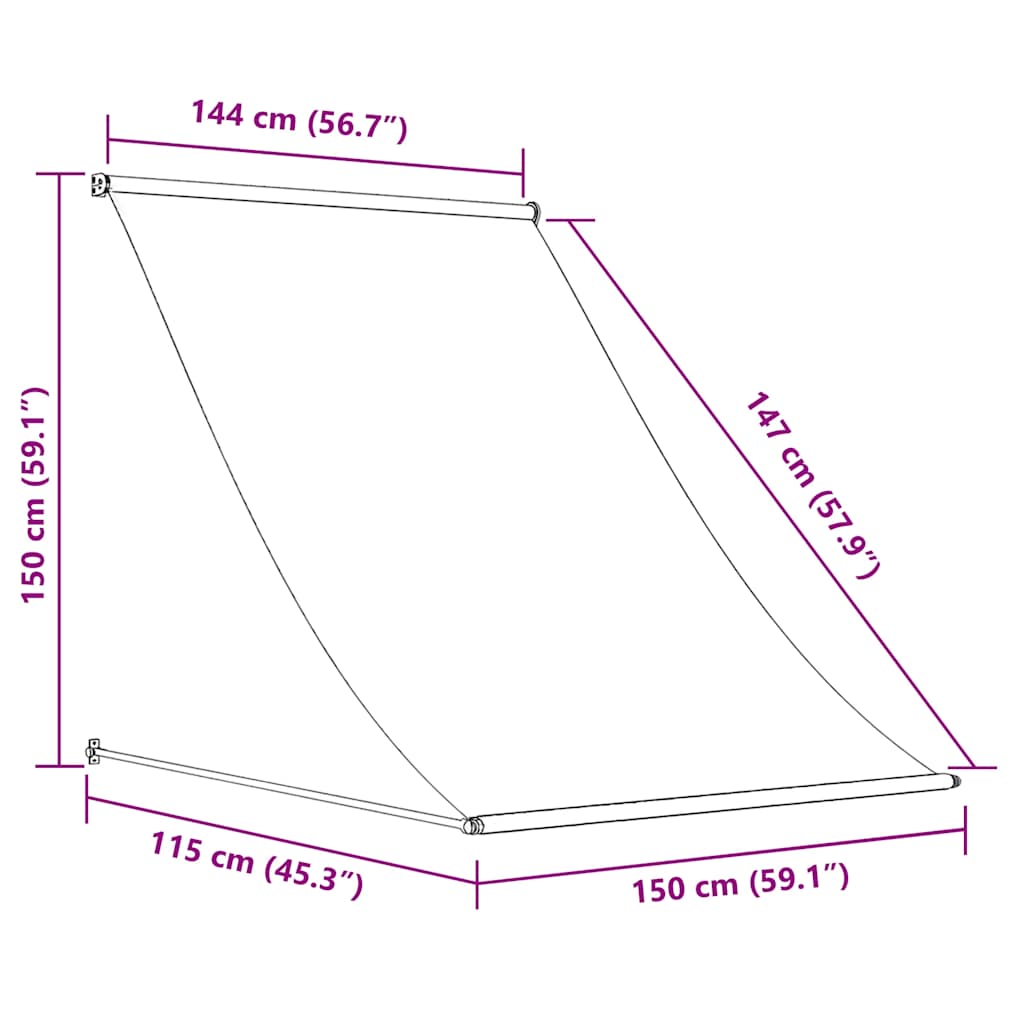 Einziehbare Markise 150×150 cm Blau und Weiß