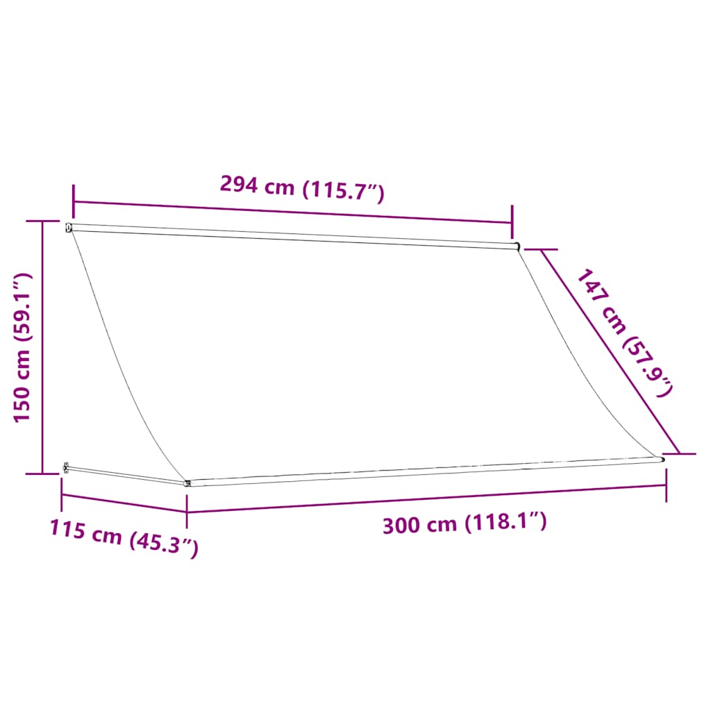 Einziehbare Markise 300×150 cm Gelb und Weiß