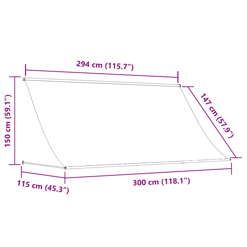 Einziehbare Markise 300×150 cm Anthrazit