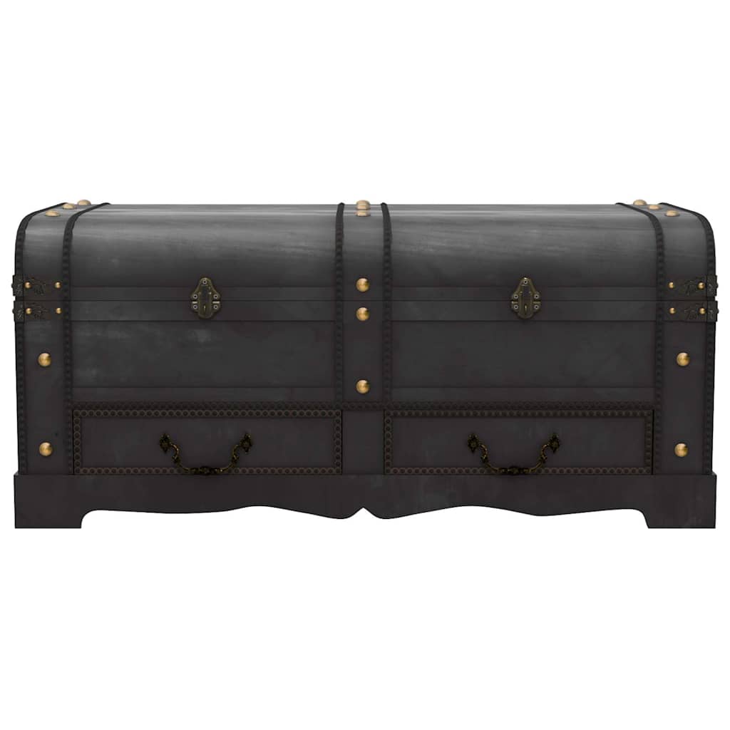 Schatztruhe Holz Schwarz 90 x 51 x 42 cm