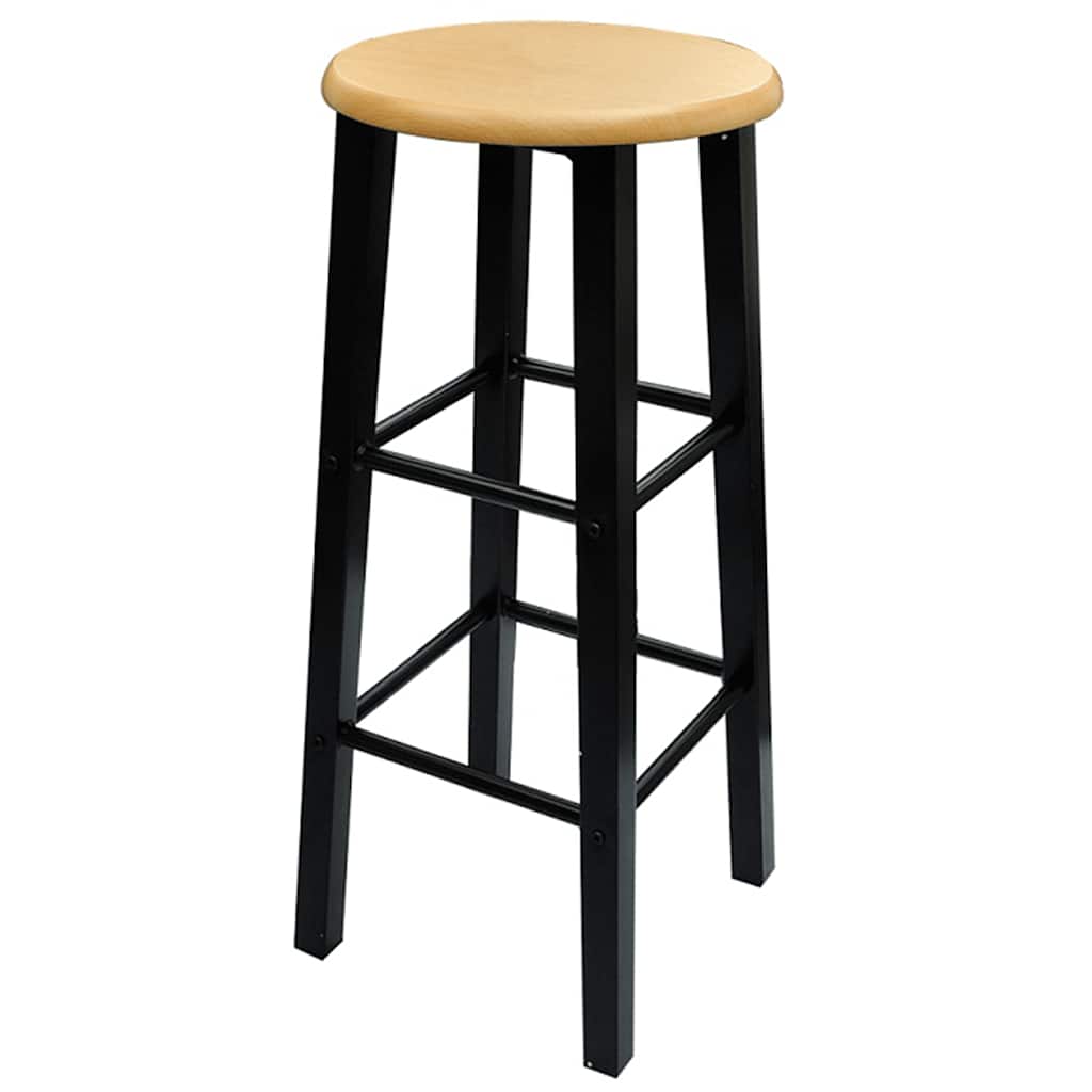 Bartisch- und Hocker-Set 3-tlg. Holz und Stahl
