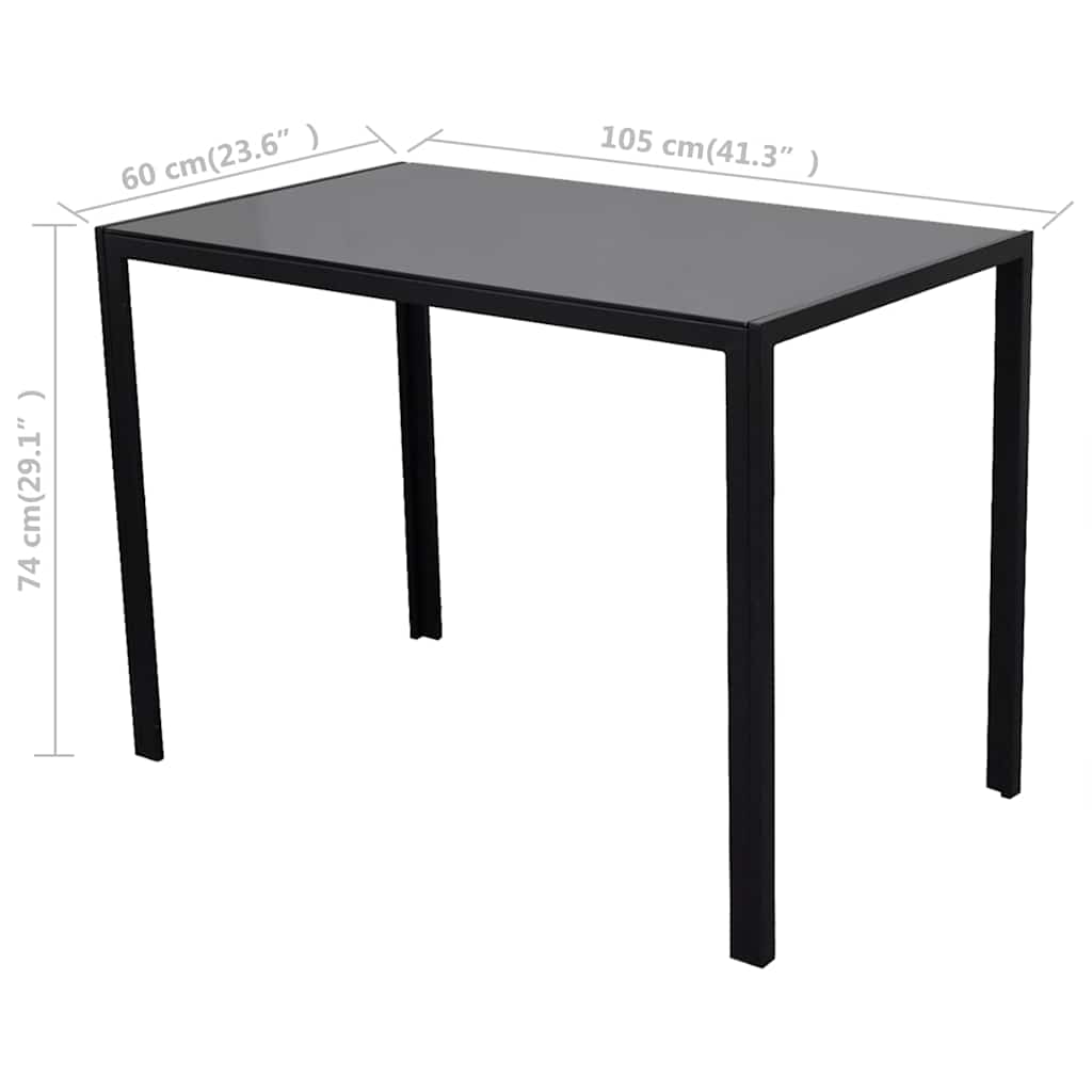 Essgruppe Tisch Stühle 5-tlg. Kunstleder Schwarz