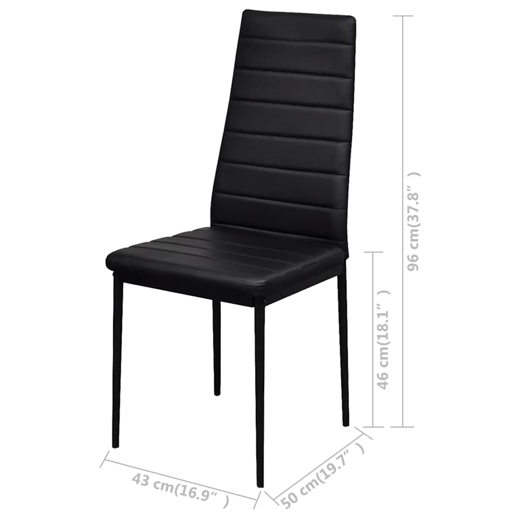 Essgruppe Tisch Stühle 5-tlg. Kunstleder Schwarz