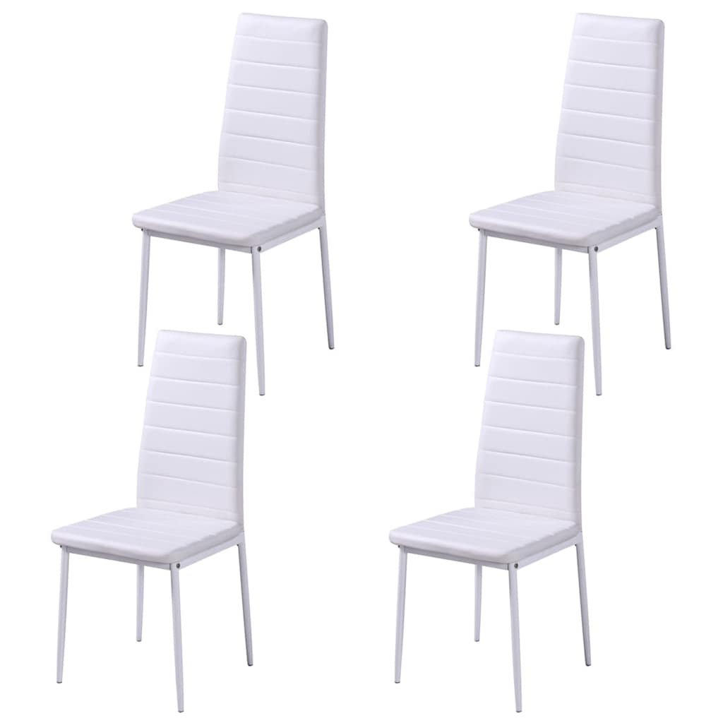 Essgruppe Tisch Stühle 5-tlg. Kunstleder Schwarz und Weiß