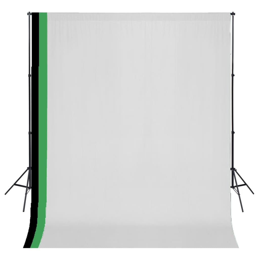 Fotostudio Set 3 Baumwolle-Hintergründe Rahmen verstellbar 3x3m