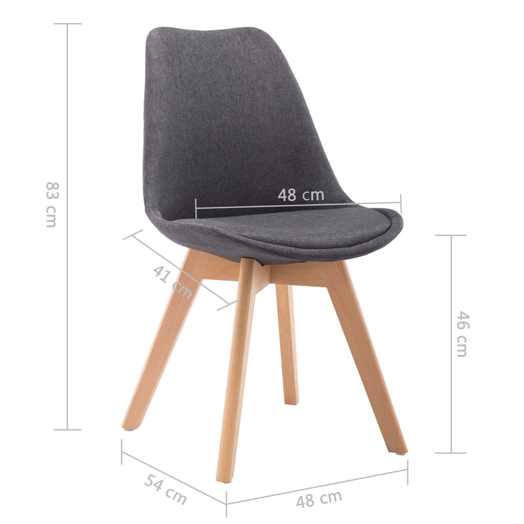 Esszimmerstühle 4 Stk. Dunkelgrau Stoff