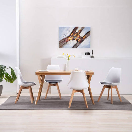 Esszimmerstühle 4 Stk. Weiß und Schwarz Kunstleder