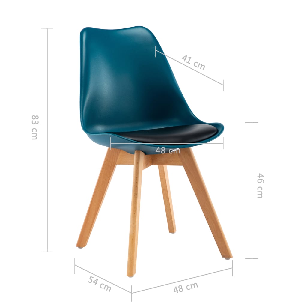 Esszimmerstühle 2 Stk. Türkis und Schwarz Kunstleder