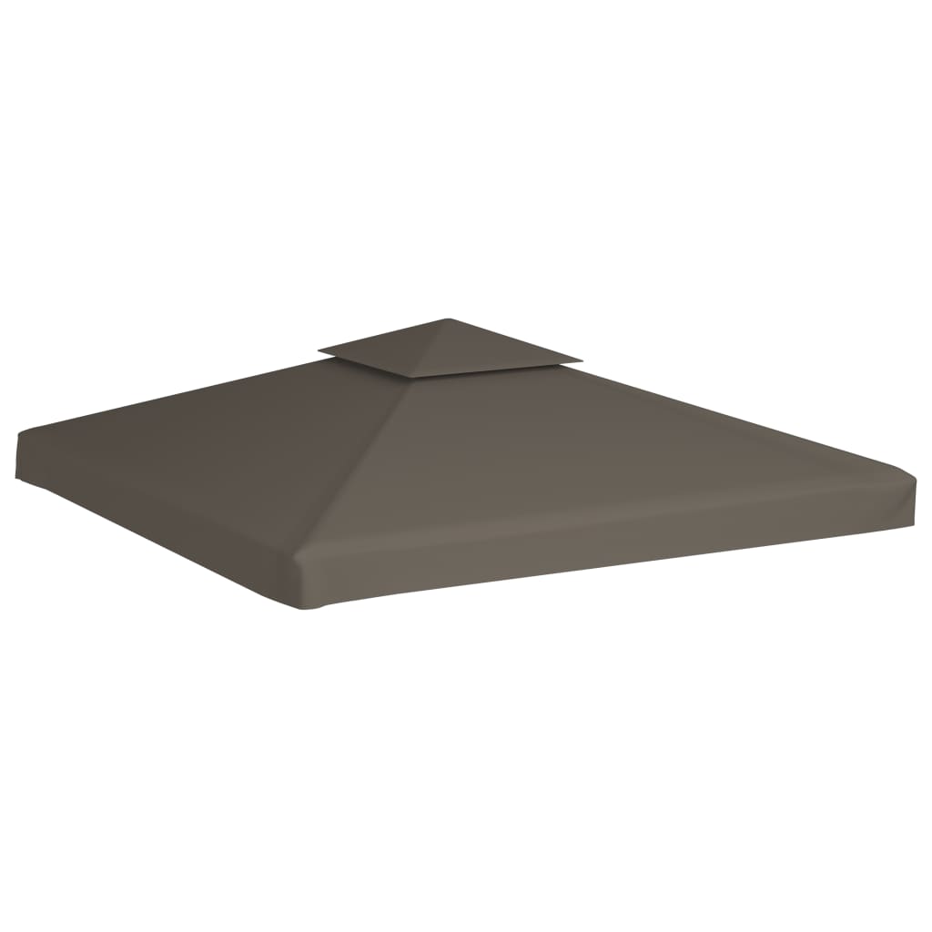 Bâche de toit pavillon avec conduit de cheminée 310 g/m² 3x3 m taupe